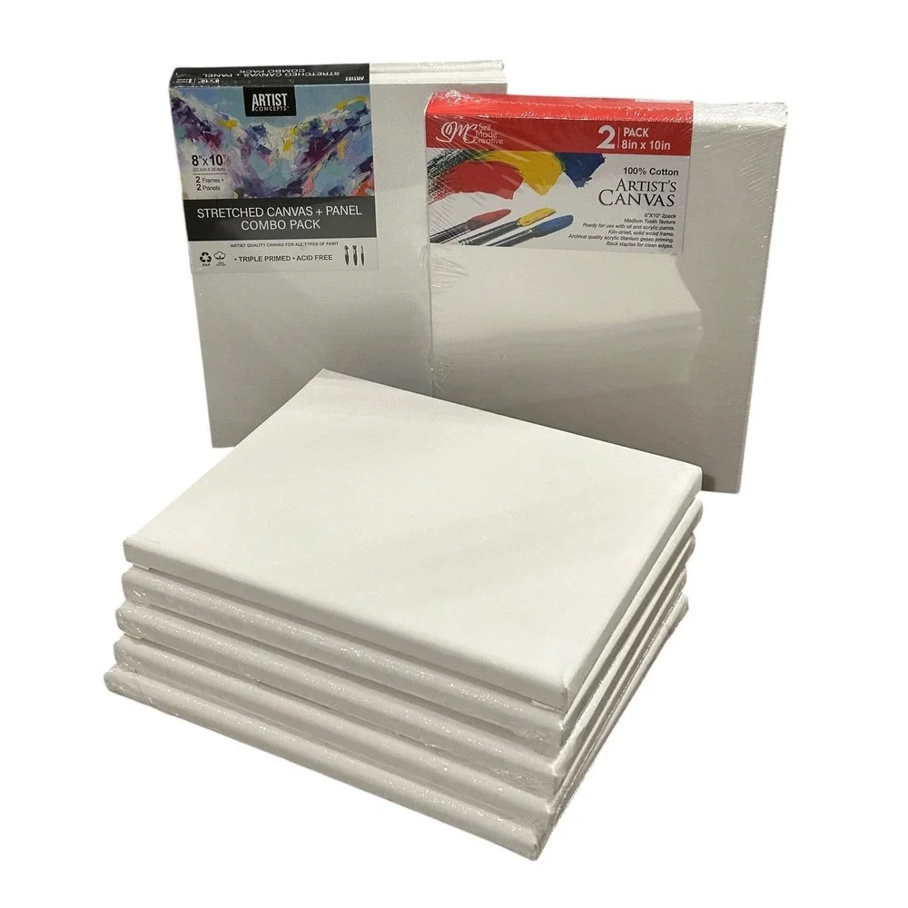11pc Art Canvas Lot 8x10 Artist Concepts Stretched Canvas Panels Artist Gift